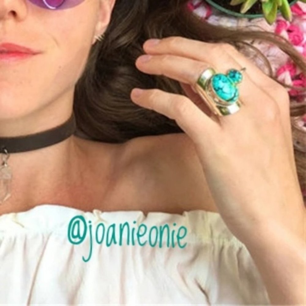 Ring Silver Size 8 Turquoise NWT - Picture 2 of 5